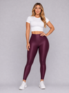 Burgundy Glossy Leggings