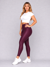 Burgundy Glossy Leggings