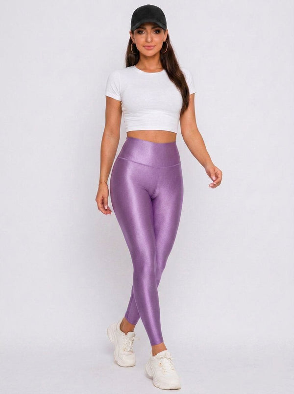 Lavender Glossy Leggings