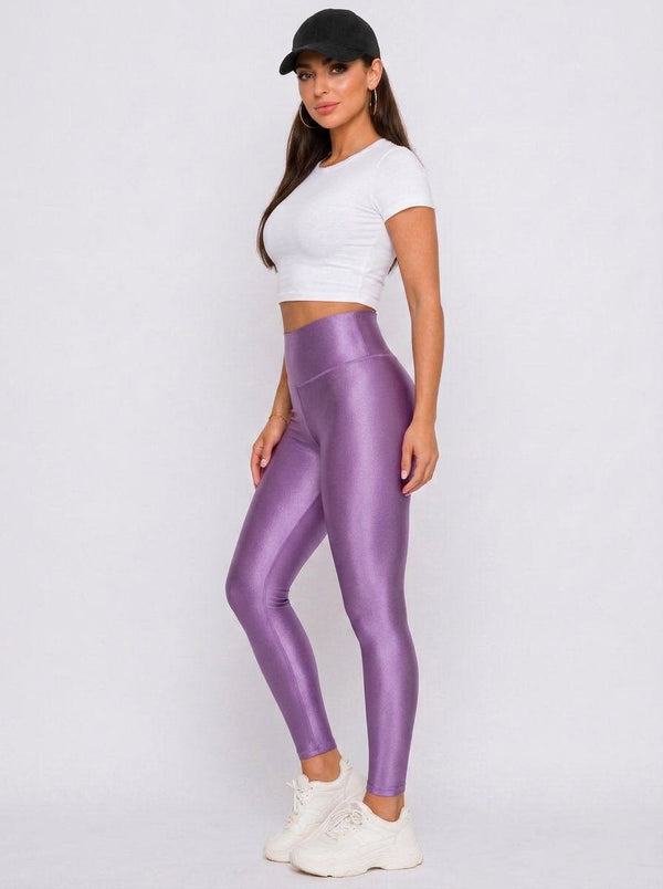 Lavender Glossy Leggings