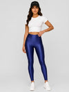 Navy Blue Glossy Leggings