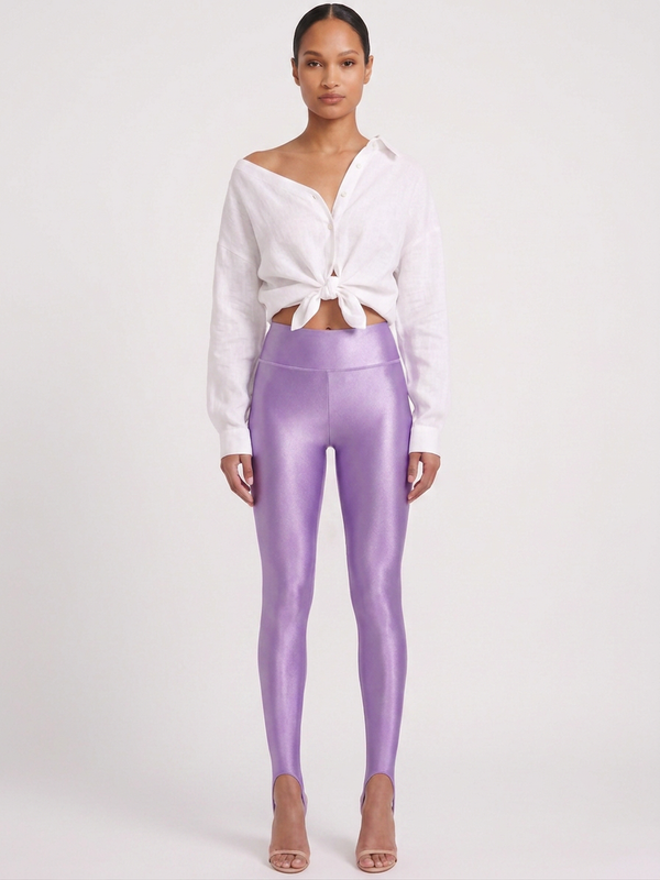 Lilac Stirrup Glossy Leggings
