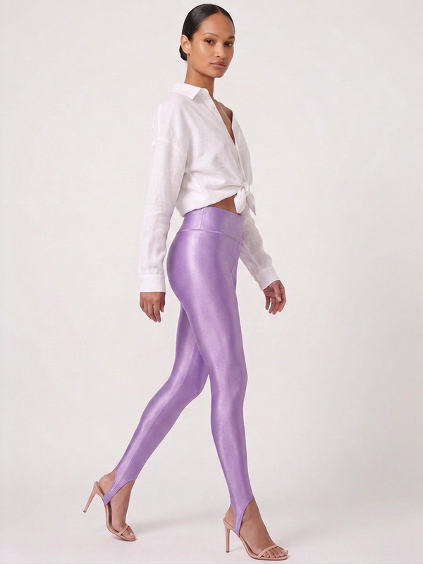 Lilac Stirrup Glossy Leggings