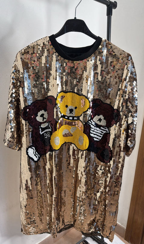 Sequin Oversized T-Shirt Dress -One size – oneinmelon