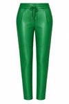 Green Tapered fit faux leather pants