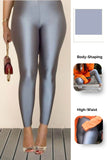 Light Grey Glossy Leggings - oneinmelon