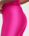Hot pink Stirrup Glossy Leggings - oneinmelon