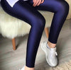 Navy Blue Glossy Leggings - oneinmelon