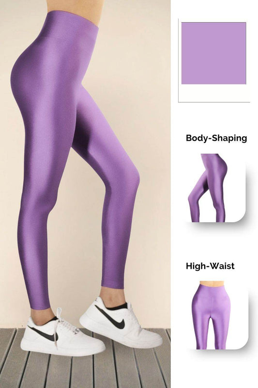 Lavender Glossy Leggings - oneinmelon