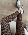 Brown Leopard print fleece leggings - oneinmelon