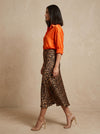 Leopard Print Satin Skirt