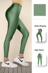 Light Olive Glossy Leggings - oneinmelon