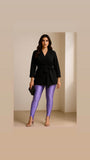 Lilac Stirrup Glossy Leggings - oneinmelon