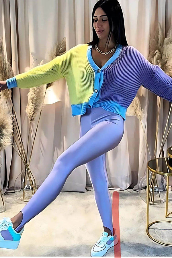 Lilac Stirrup Glossy Leggings - oneinmelon