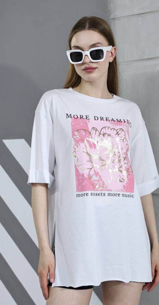 More Dreams White T-Shirt - oneinmelon