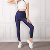 Navy Blue Glossy Leggings - oneinmelon