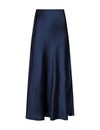 Navy Maxi satin skirt