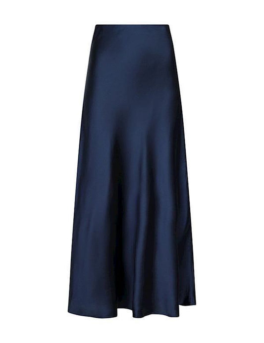 Navy Maxi satin skirt