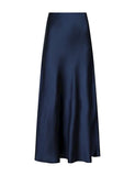 Navy Maxi satin skirt