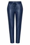 Navy Straight fit leather pants