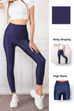 Aqua Elegance Glossy leggings Set(Colors - Navy Blue, Teal blue & Denim Blue) - oneinmelon