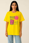 Cotton Printed Oversized T-shirt - Yellow