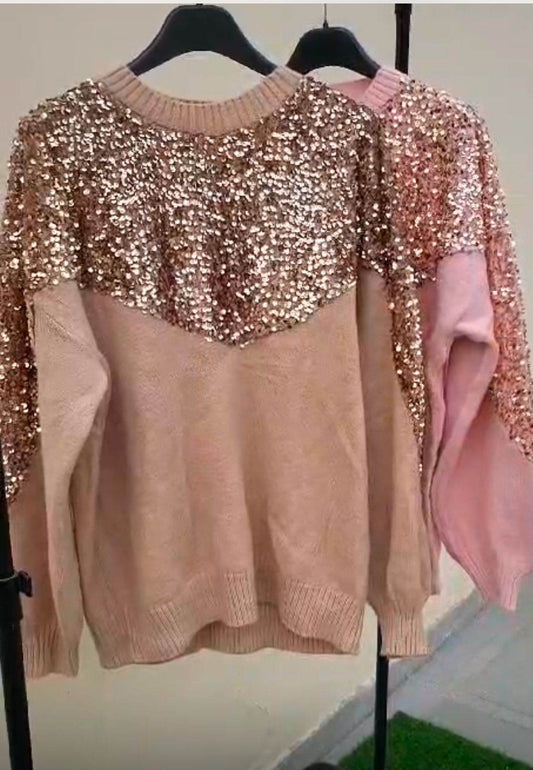 One size Knitted sweaters with sequins - limited edition - oneinmelon