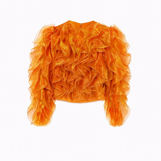 Organza ruffle tops