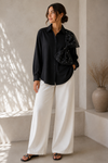 Organza bows with rhinestones Poplin Shirt