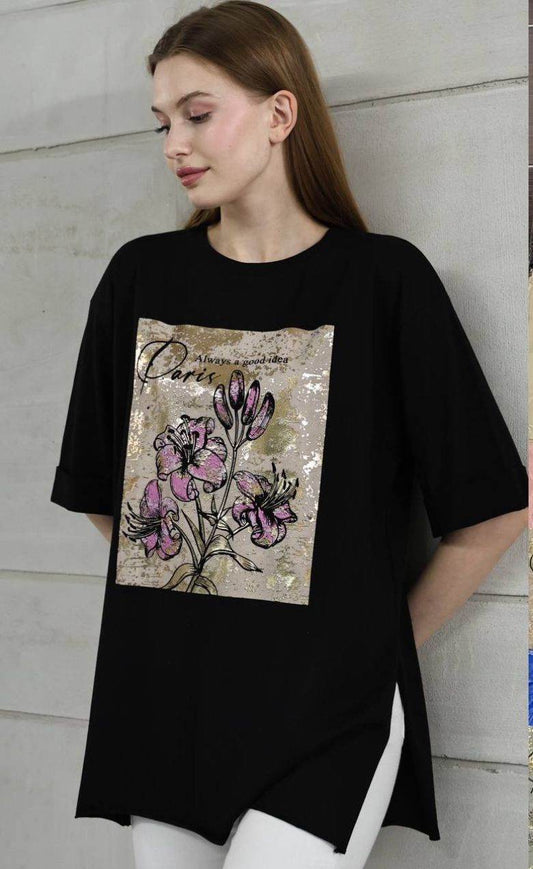 Paris Love Black T shirt - oneinmelon