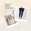 Pasta-&-Polish Style Pack (“More Pasta, Less Dreams” Tee + Black Glossy Leggings) - oneinmelon