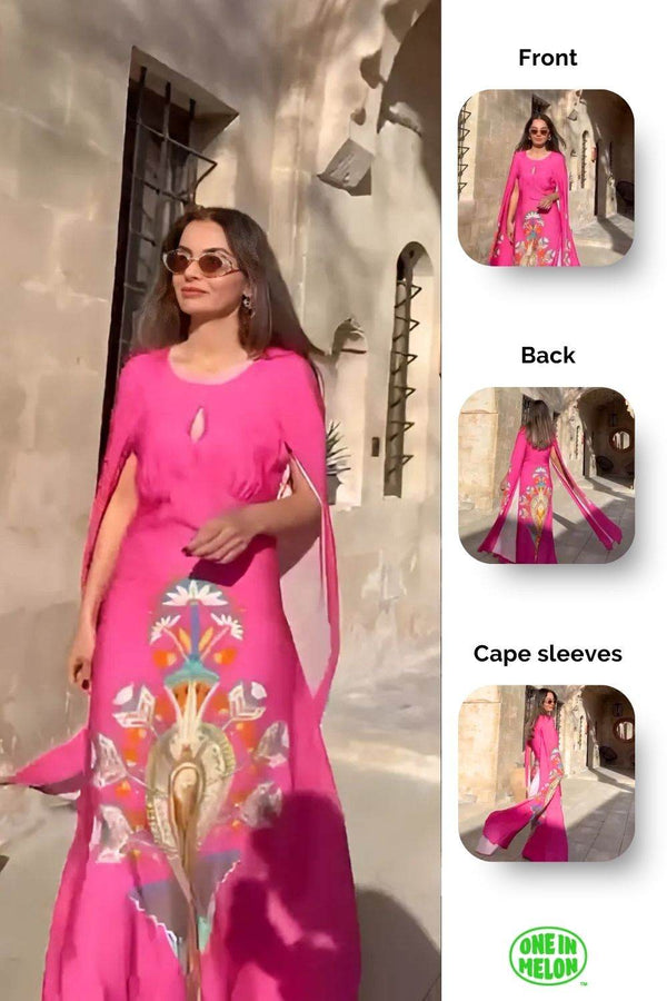 Pink Cape Dress - oneinmelon
