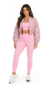 Nylon Drop Shoulder Cropped Jacket for Women