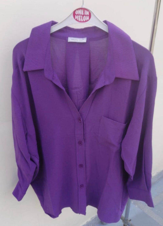Purple Viscose Shirts One Size - oneinmelon