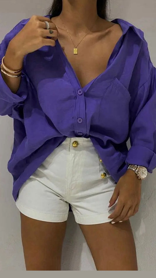 Purple Viscose Shirts One Size