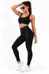 Black Racer Back Scalloped Set