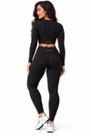 Scalloped Black Sclupt Top