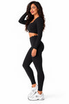 Scalloped Black Sclupt Top