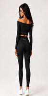 Black Off Shoulder Full Sleeve Set