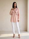 Cotton linen shirt one size-with sequin work