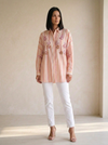 Cotton linen shirt one size-with sequin work