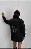 Black Star Rhinestones flannel shirt - oneinmelon