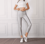 Silver Glossy Leggings - oneinmelon