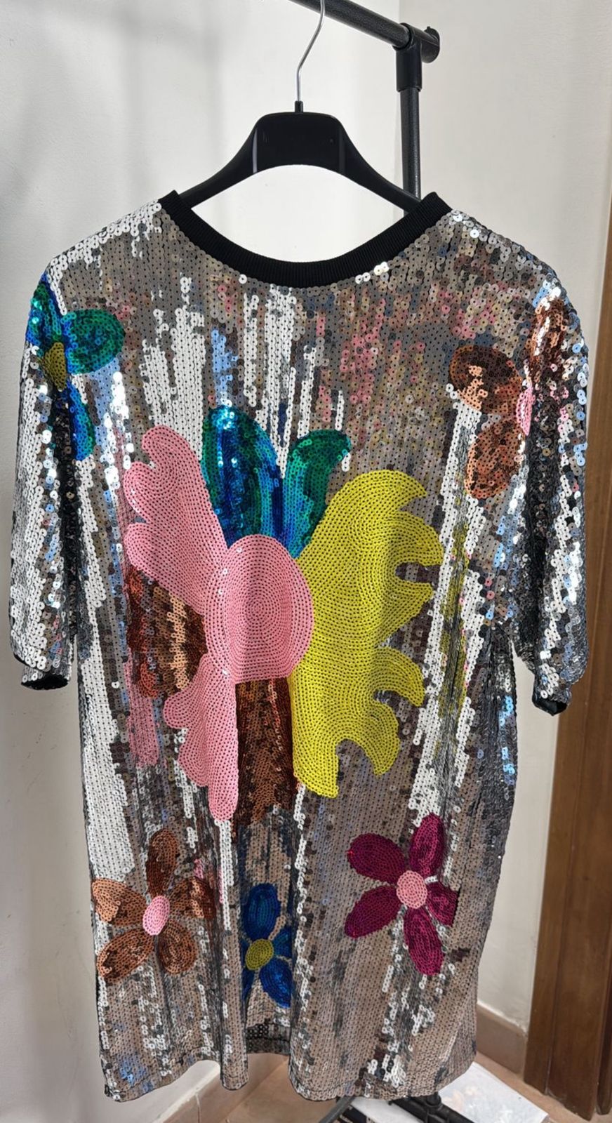 Sequin Oversized T-Shirt Dress -One size – oneinmelon