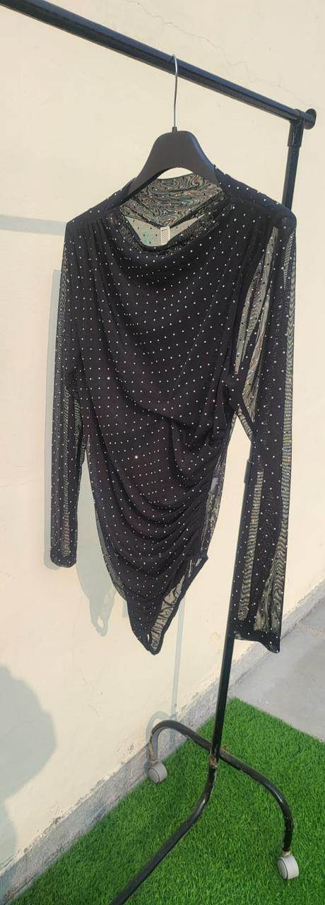 Studded stones bodysuit cowl neck - one size - oneinmelon