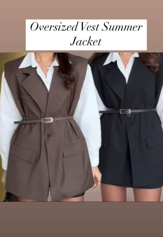 Vest jacket with padded shoulder