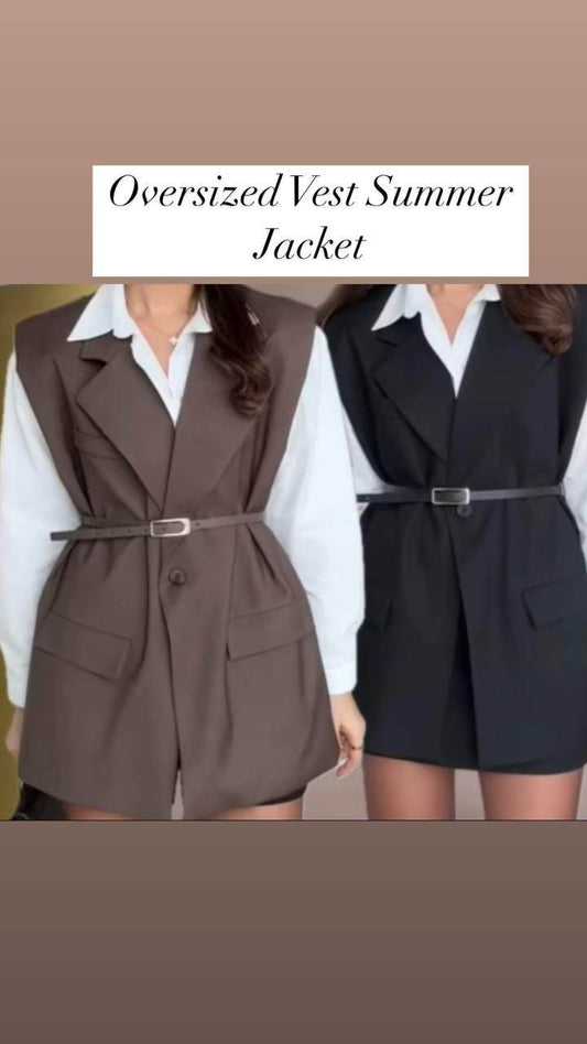 Vest jacket with padded shoulder - oneinmelon
