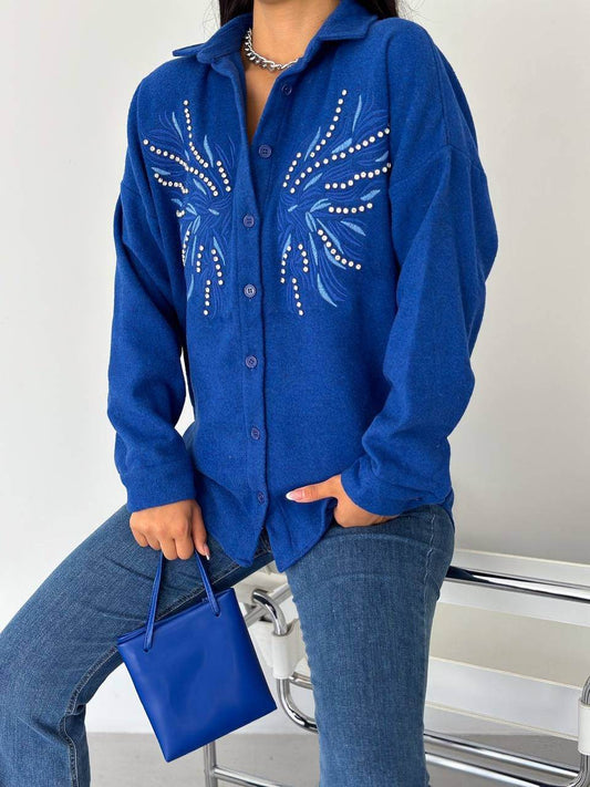 Blue Winter Flannel Shirt - oneinmelon