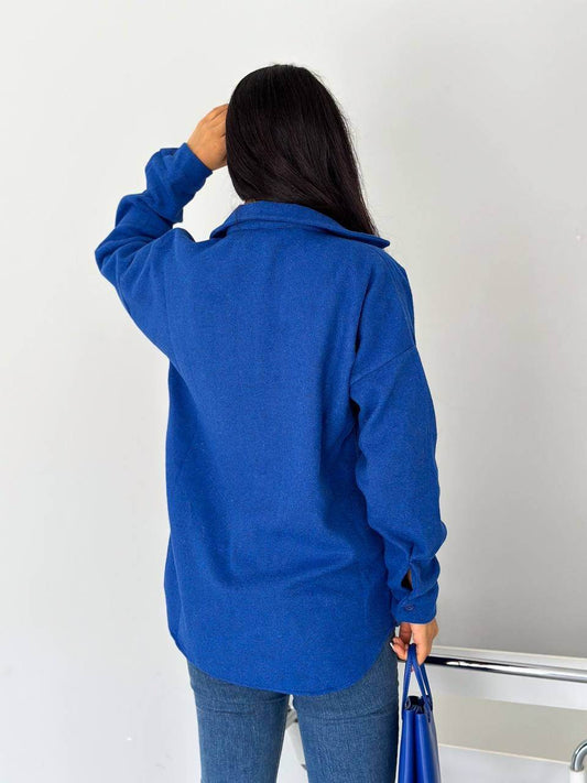 Blue Winter Flannel Shirt - oneinmelon