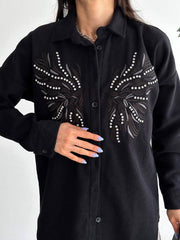 Black Winter Flannel Shirt - oneinmelon